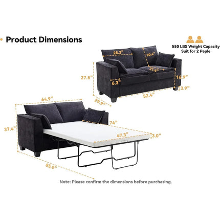 FurnitureZ l  Pull Out Sofa Bed, Sleeper Sofa Couch for Bedroom