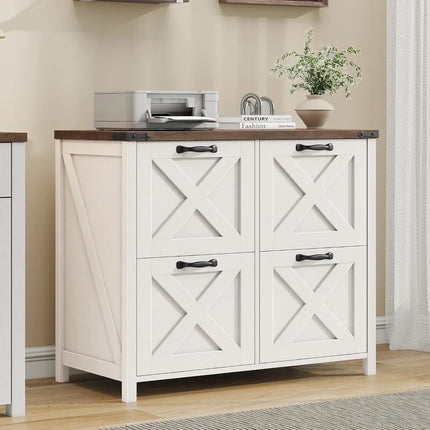 FurnitureZ l  Lateral File Cabinet with 4 Drawers for Home Office