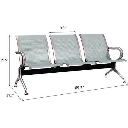 FurnitureZ l  3-Seat Reception Chairs for Home Office