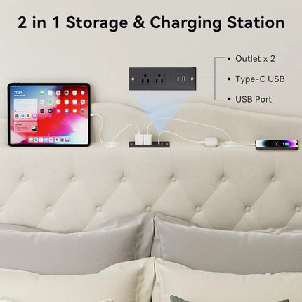 FurnitureZ l  Queen Size Bed Frame for Bedroom