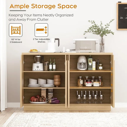 FurnitureZ l  Mid-Century Modern Fluted Sideboard  for Living Room, Dining Room