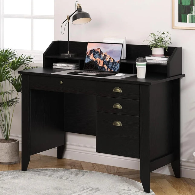 FurnitureZ l Black Desk for Home Office
