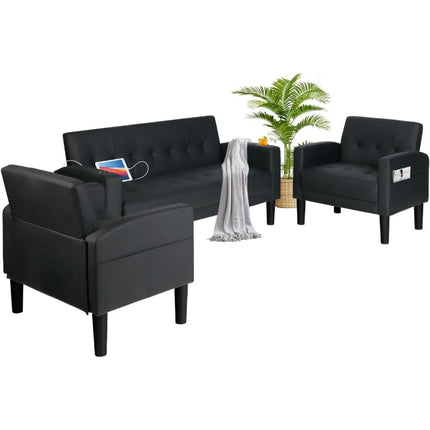 FurnitureZ l  3 Piece Living Room Sofa Set Loveseat Sofas Sets for Living Room