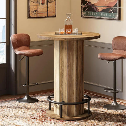 FurnitureZ l 39.4" H Wood Bistro Pub Table for Dining Room