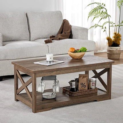 FurnitureZ l  Farmhouse Style 3-Piece Table Set for Living Room