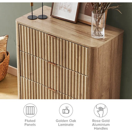 FurnitureZ l  Brooklyn 3 Drawer Dresser for Bedroom, Living Room