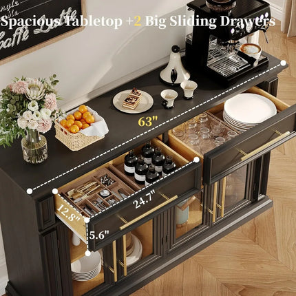 FurnitureZ l  Large Kitchen Buffet Cabinet with Storage for Kitchen, Dining Room