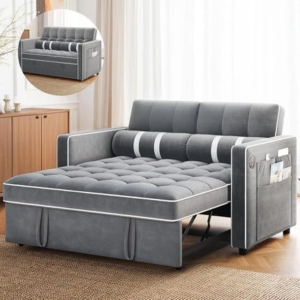 FurnitureZ l  3 in 1 Convertible Sleeper Sofa Bed for Living Room