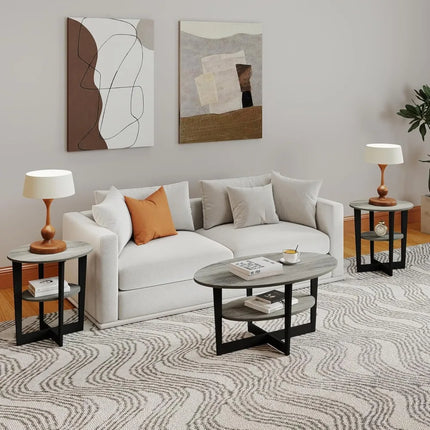 FurnitureZ l  3-Piece Living Room Coffee Table Set for Living Room