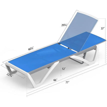 FurnitureZ l  Aluminum Patio Chaise Lounge Chair for Outdoor