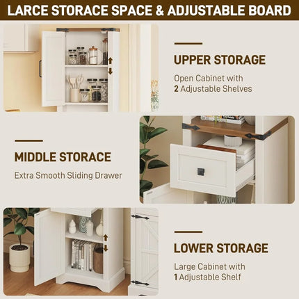FurnitureZ l 66" Tall Farmhouse Storage Cabinet for Bathroom