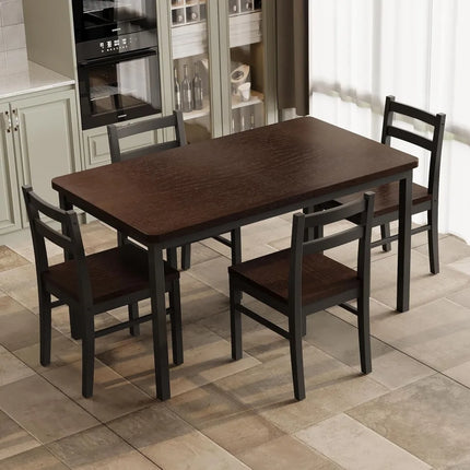 FurnitureZ l  Solid Wood Dining Table Set for 4 for Dining Room