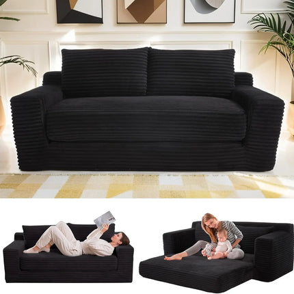 FurnitureZ l  Loveseat Sofa Bed Boneless Couch for Living Room