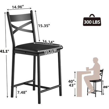 FurnitureZ l  26" Bar Stools Set of 4 for Dining Room