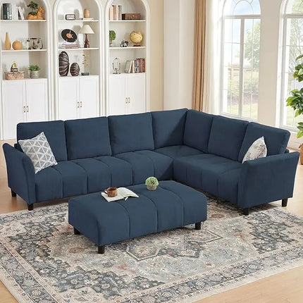 FurnitureZ l  102'' Sectional Sofa with Back Cushions for Living Room