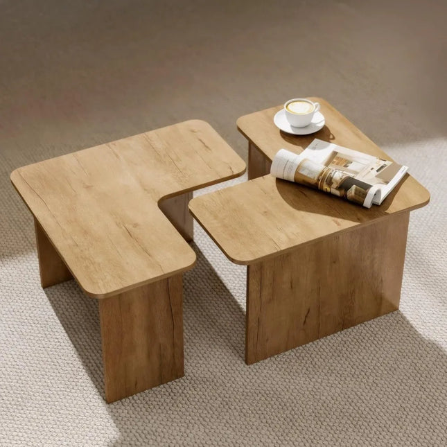 FurnitureZ l  Pair of Contemporary Nesting Coffee Tables for Living Room