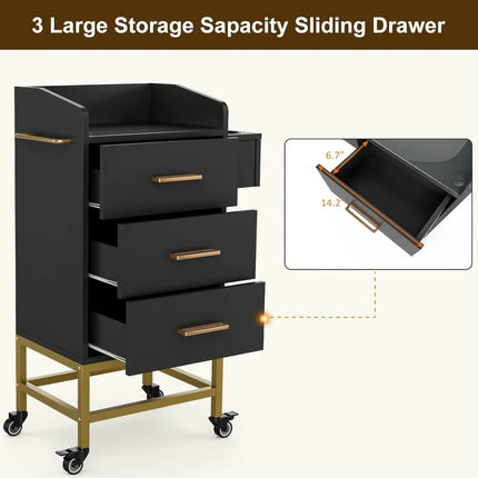 FurnitureZ l  Storage Trolley Cart with Lockable Wheels for Dressing Room, Bedroom