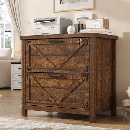 FurnitureZ l  2 Drawer Farmhouse File Cabinet for Home Office