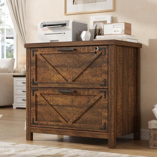 FurnitureZ l  2 Drawer Farmhouse File Cabinet for Home Office