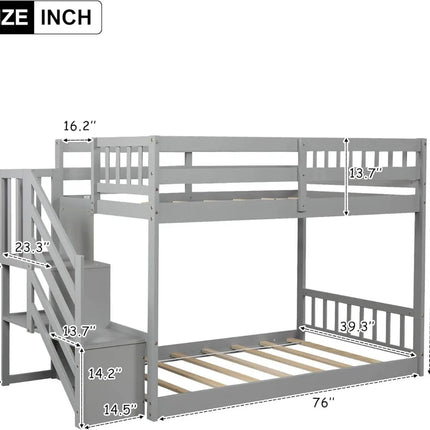 FurnitureZ l  Twin Size Bunk Bed for Bedroom, Kids