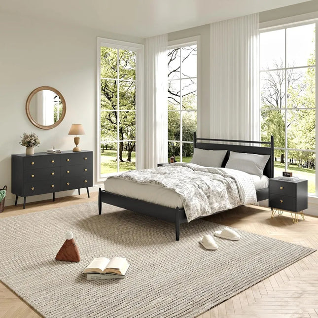 FurnitureZ l  Black Dresser and Table Sets for Bedroom, Dressing Room