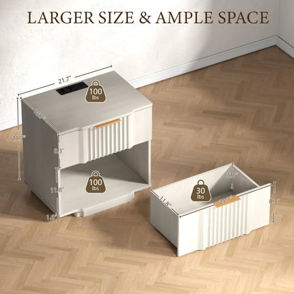 FurnitureZ l  Fast Charging Nightstand Table for Living Room, Bedroom