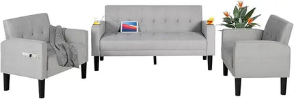 FurnitureZ l  3 Piece Living Room Sofa Set Loveseat Sofas Sets for Living Room