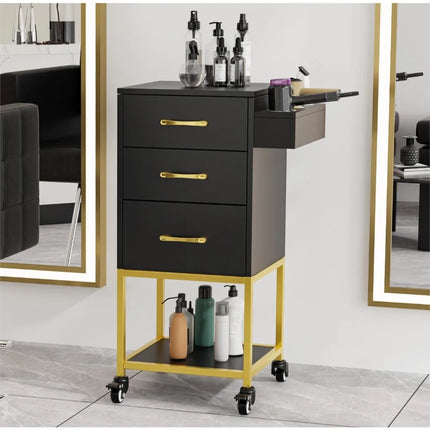 FurnitureZ l  Mobile Hair Stylist Cart with Storage for Dressing Room, Bedroom