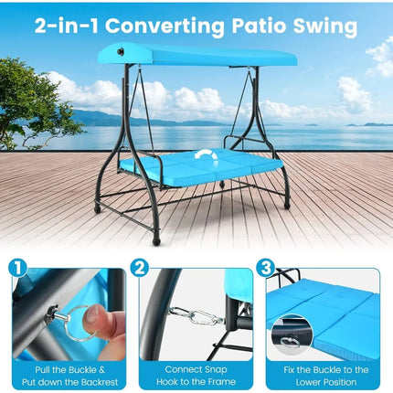 FurnitureZ l  3 Person Porch Swing for Outdoor