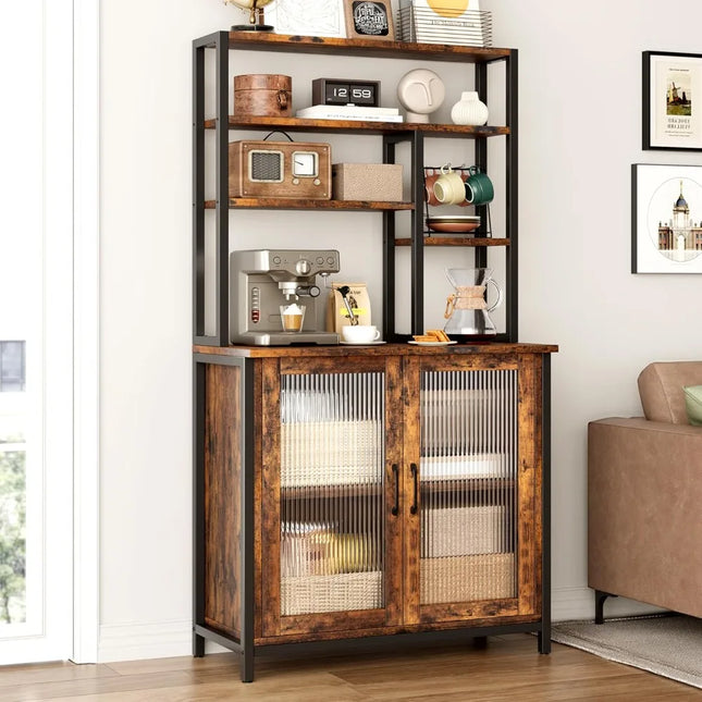FurnitureZ l  Bakers Rack with Cabinet for Kitchen, Dining Room