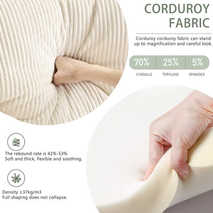 FurnitureZ l  Corduroy Single Sofa Chair Modern for Living Room