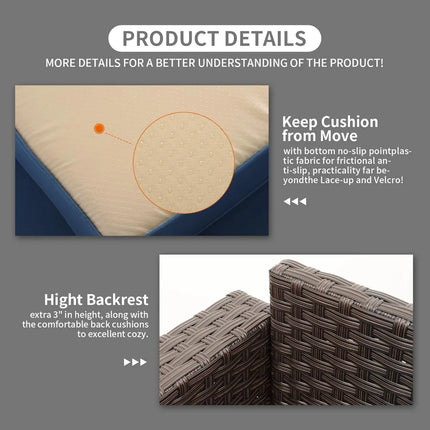 FurnitureZ l  Rattaner 3-Seat Outdoor Wicker Sofa