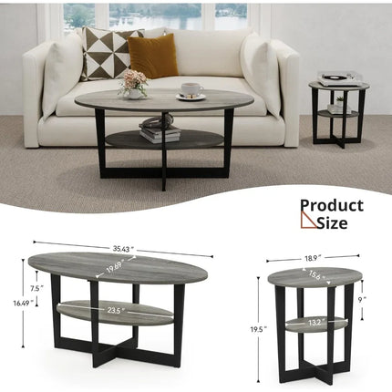 FurnitureZ l  3-Piece Living Room Coffee Table Set for Living Room