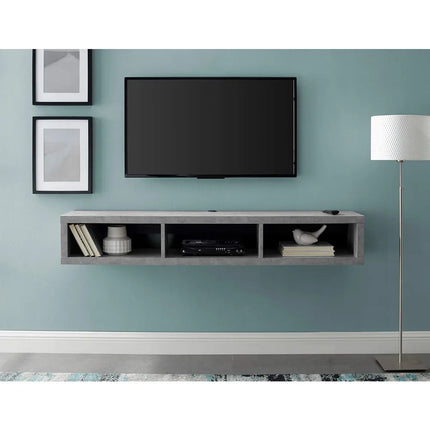 FurnitureZ l  60" Stone Gray Floating TV Stand for Living Room, Bedroom