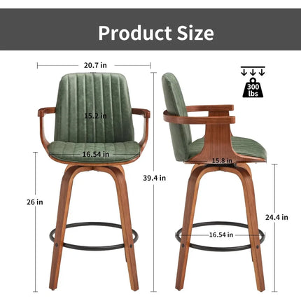 FurnitureZ l  Counter Height Bar Stools Set of 2 for Dining Room