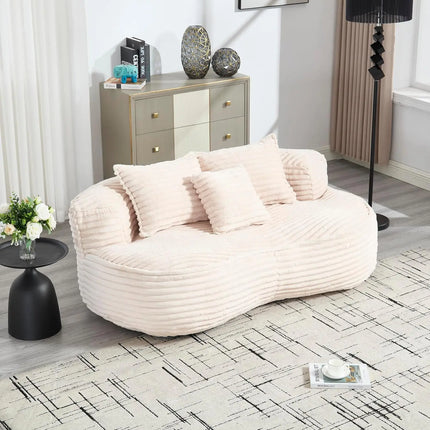 FurnitureZ l  64" High-Back Lounger Bean Bag Sofa for Living Room