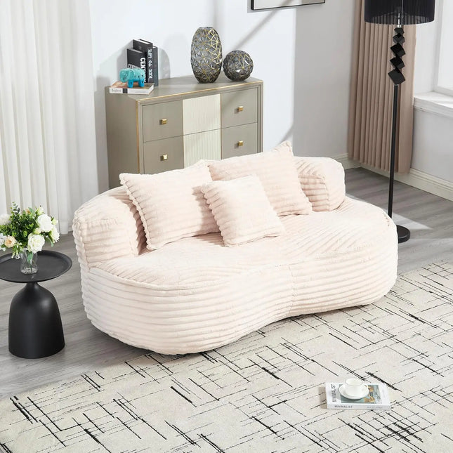 FurnitureZ l  64" High-Back Lounger Bean Bag Sofa for Living Room