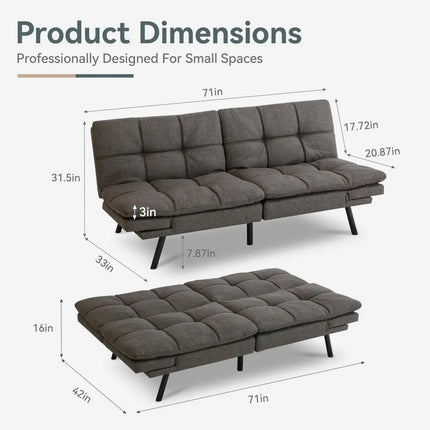 FurnitureZ l  Futon Sofa Bed Convertible Couch for Living Room