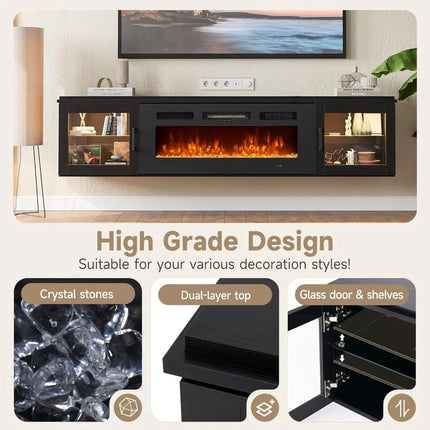 FurnitureZ l  70" Wall-Mounted TV Stand for Living Room, Bedroom