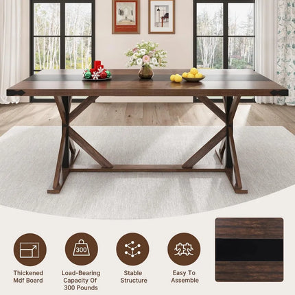 FurnitureZ l  71" Dining Table for 6 People for Dining Room