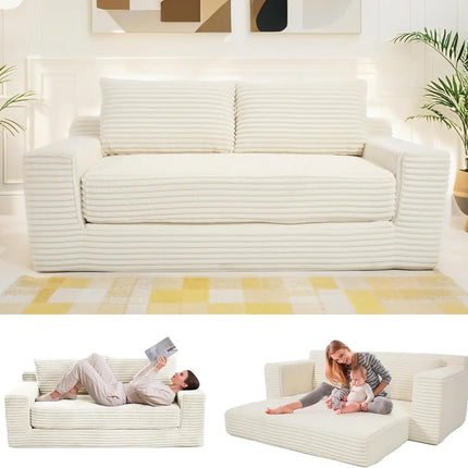FurnitureZ l  Loveseat Sofa Bed Boneless Couch for Living Room