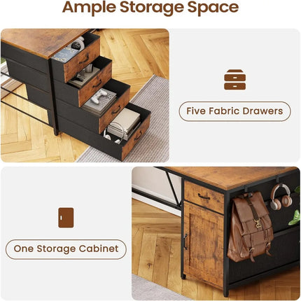 FurnitureZ l  L Shaped Computer Desk for Home Office