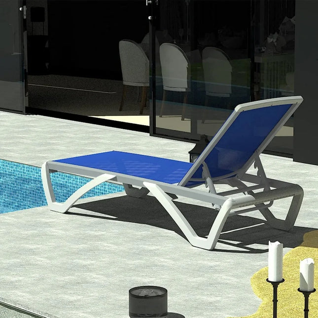 FurnitureZ l  Aluminum Patio Chaise Lounge Chair for Outdoor