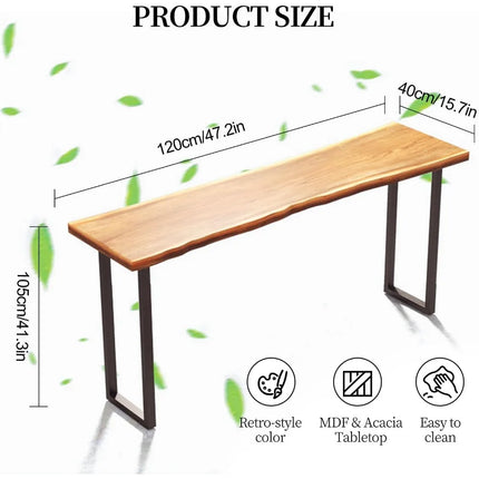 FurnitureZ l  Narrow Console Table, Solid Wood Bar Height Table