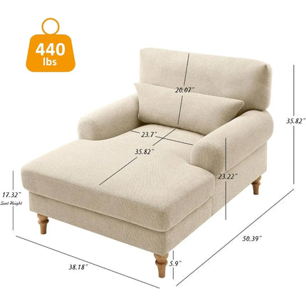 FurnitureZ l  Modern Chaise Lounge Sofa Chair for Living Room