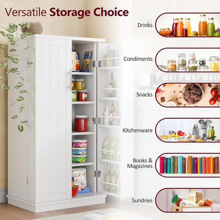 FurnitureZ l  Modern Standing Kitchen Pantry Cabinet