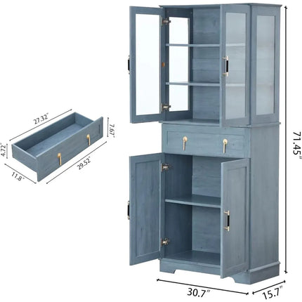 FurnitureZ l  71" Tall Pantry Cabinet for Dining Room, Living Room