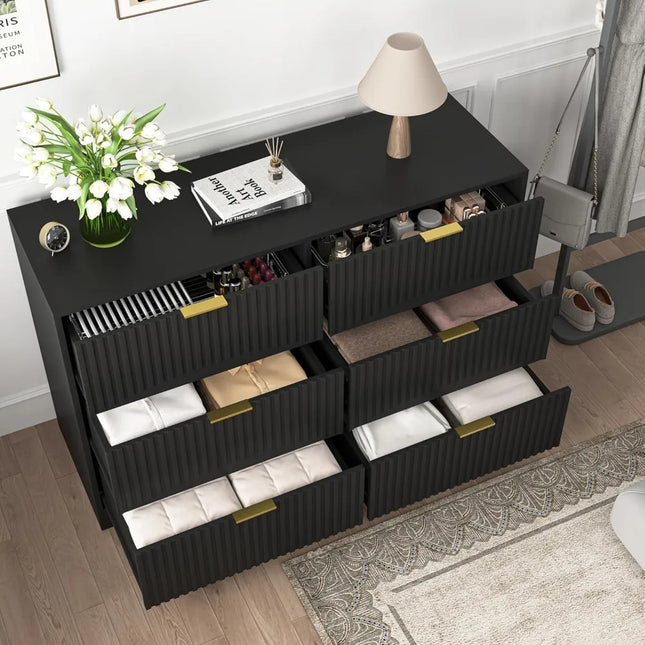 FurnitureZ l  Wide Modern Wood Dresser for Bedroom, Dressing Room