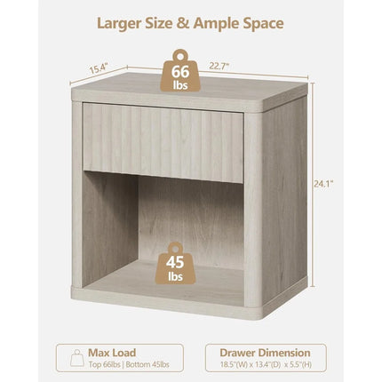 FurnitureZ l  Large Modern Wide Bedside Table for Living Room, Bedroom