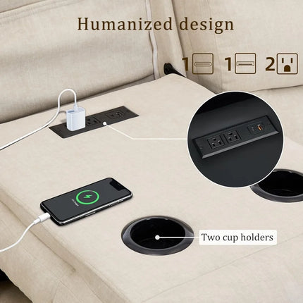 FurnitureZ l  Recliner Sofa, Recliner Loveseat with Console for Living Room